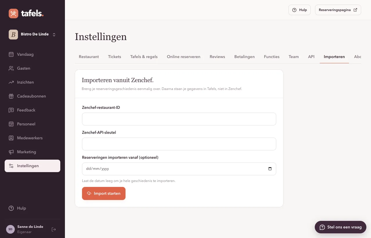 Instellingen → Importeren, om je geschiedenis over te nemen